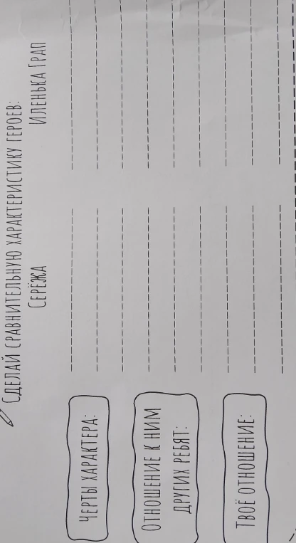 Сделай сравнительную характеристику героев: Серёжа, Иленька Грап