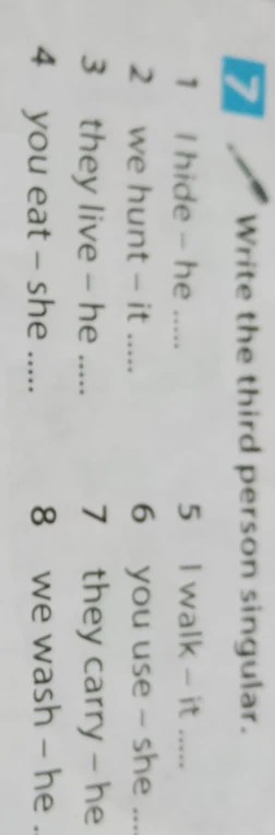 Write the third person singular.