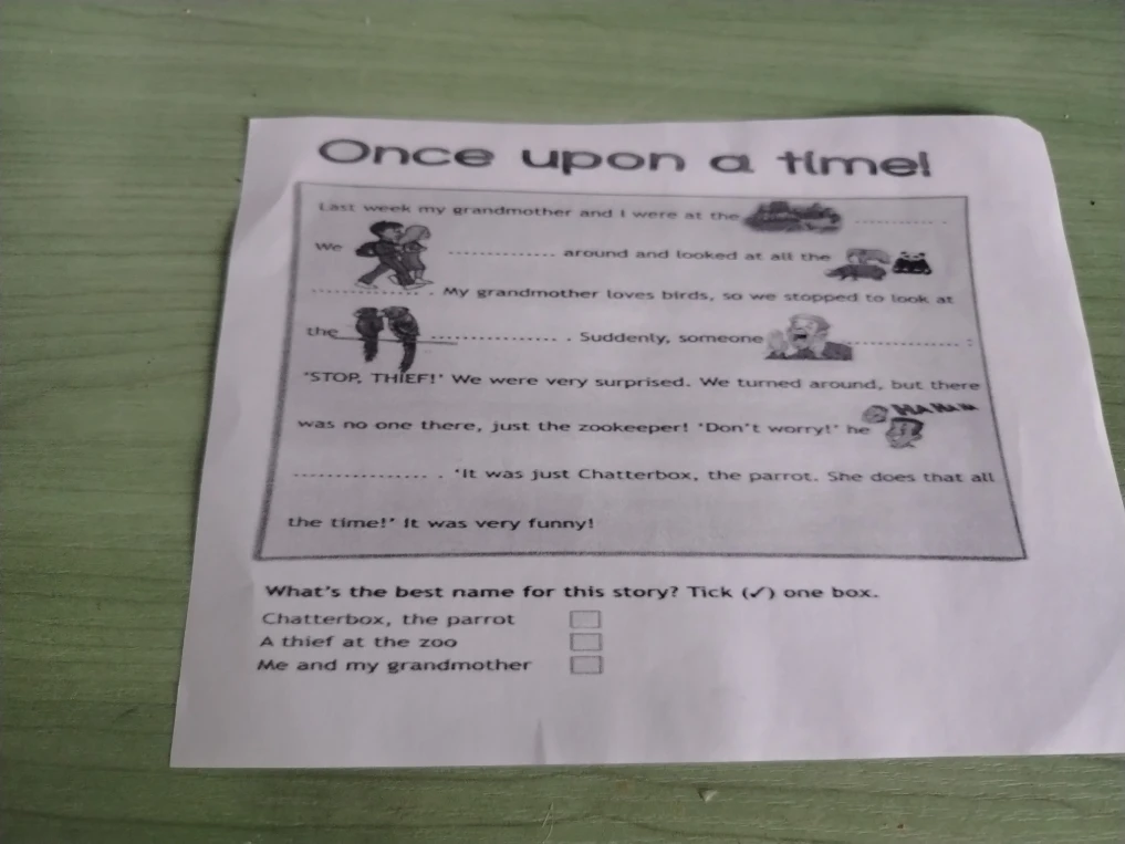 What's the best name for this story? Tick (✔) one box.