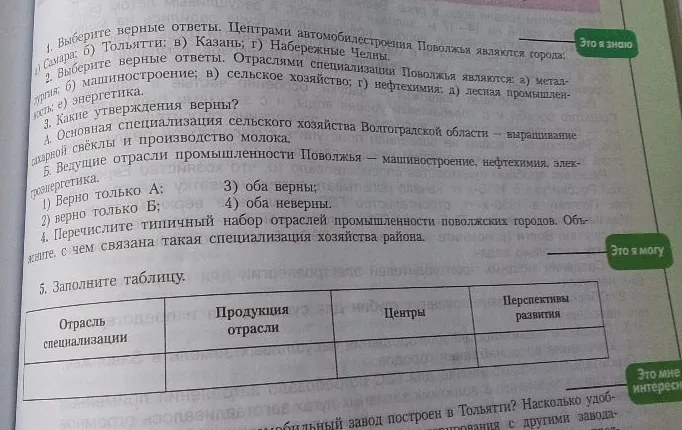 1. Выберите верные ответы. Центрами автомобилестроения Поволжья являются города: а) Самара; б) Тольятти; в) Казань; г) Набережные Челны.