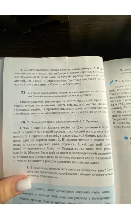В каких предложениях из стихотворений А.С. Пушкина есть цельные словосочетания и как составить предложения, используя в них цельные словосочетания?
