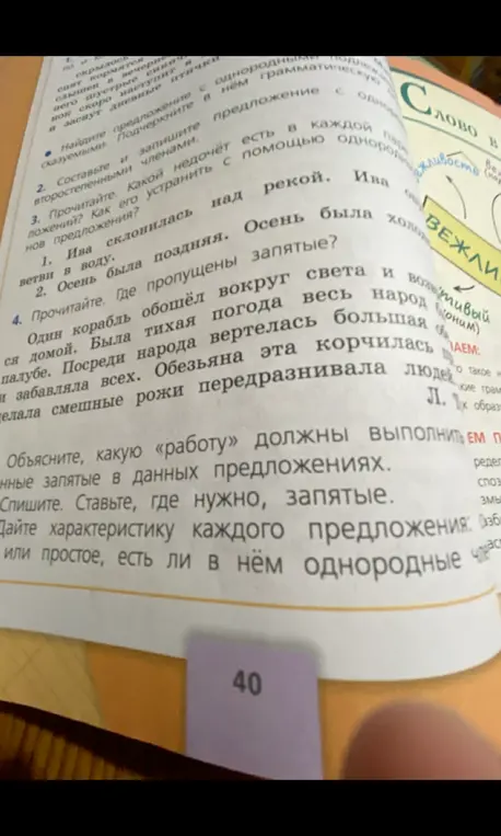 Объясни, какую «работу» должны выполнить ем запятые в данных предложениях.