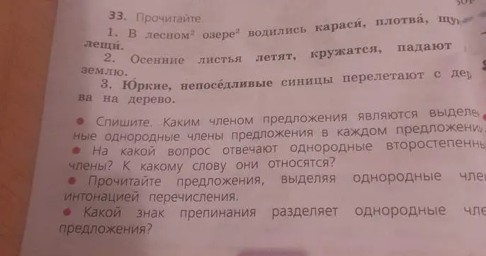 Объясни, каким членом предложения являются выделенные однородные члены в первом предложении?