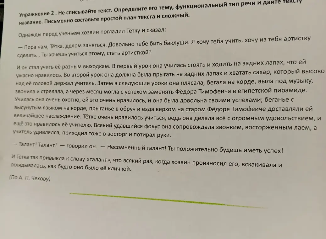 Определи тему текста, функциональный тип речи и дай тексту название