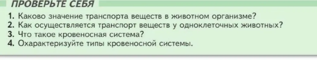 Каково значение транспорта веществ в животном организме?