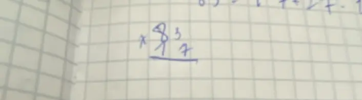 Выполни умножение столбиком: 83 * 17