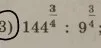 Решите выражение $144^{\frac{3}{4}} : 9^{\frac{3}{4}}$