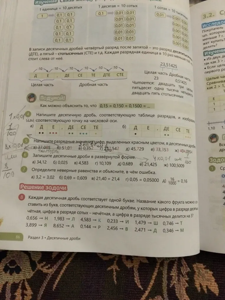 Объясни, почему 0,15 = 0,150 = 0,1500