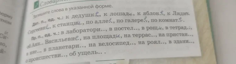 Запишите слова в указанной форме
