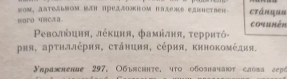 Просклонять слова: революция, лекция, фамилия, территория, артиллерия, станция, серия, кинокомедия.