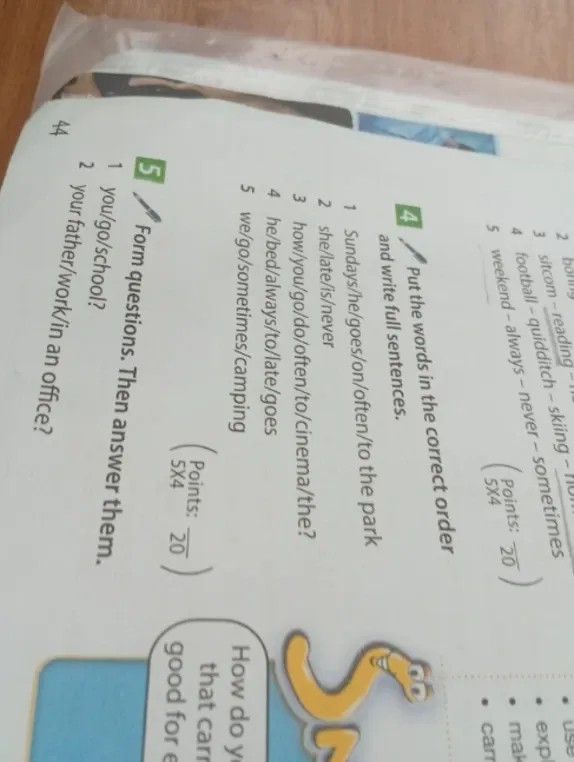 Form questions. Then answer them: you/go/school?