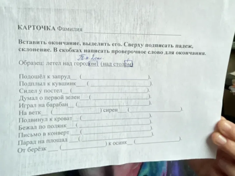 Вставить окончание, выделить его. Сверху подписать падеж, склонение. В скобках написать проверочное слово для окончания. Подошёл к запруде.