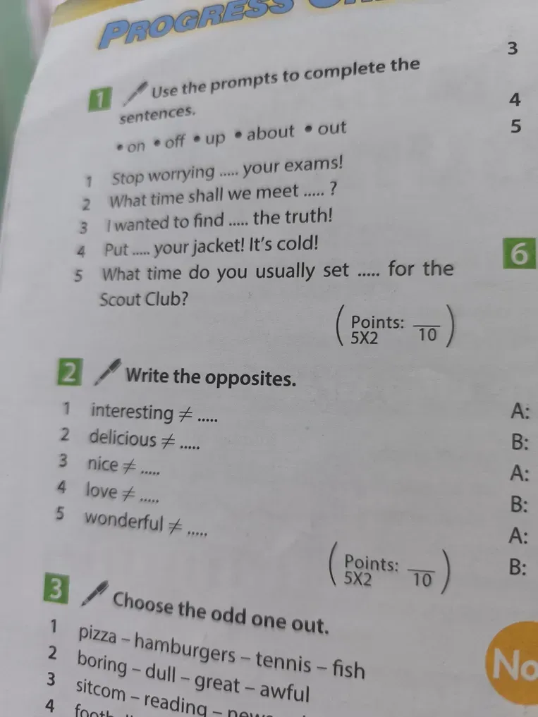 Use the prompts to complete the sentences.