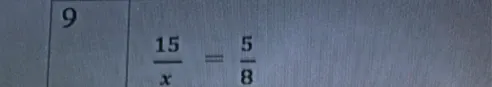 Решить уравнение 15/x = 5/8