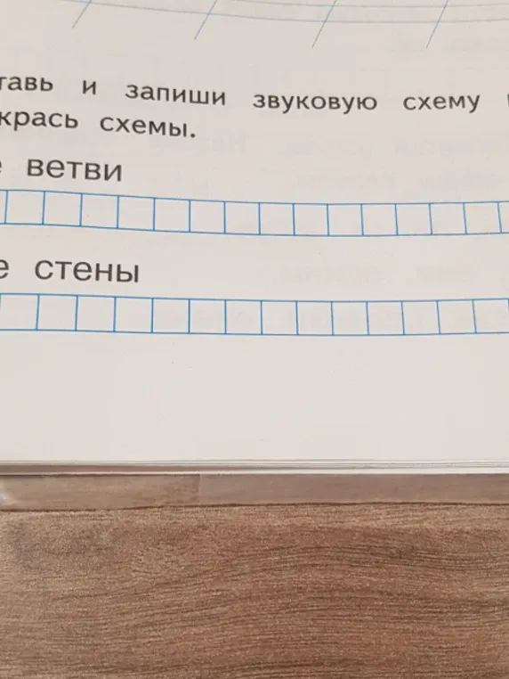 Составь и запиши звуковую схему и раскрась схемы.