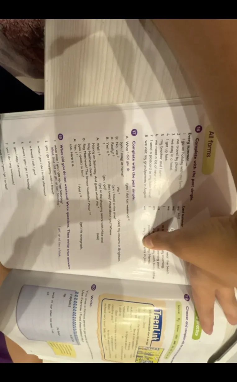 Complete with the past simple. What I (do) at home?