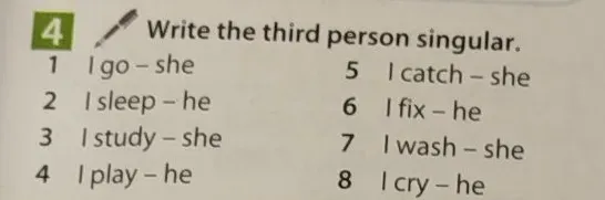 Write the third person singular.