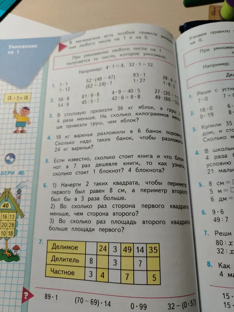 Начерти 2 таких квадрата, чтобы периметр первого был равен 8 см, а периметр второго был бы в 3 раза больше.