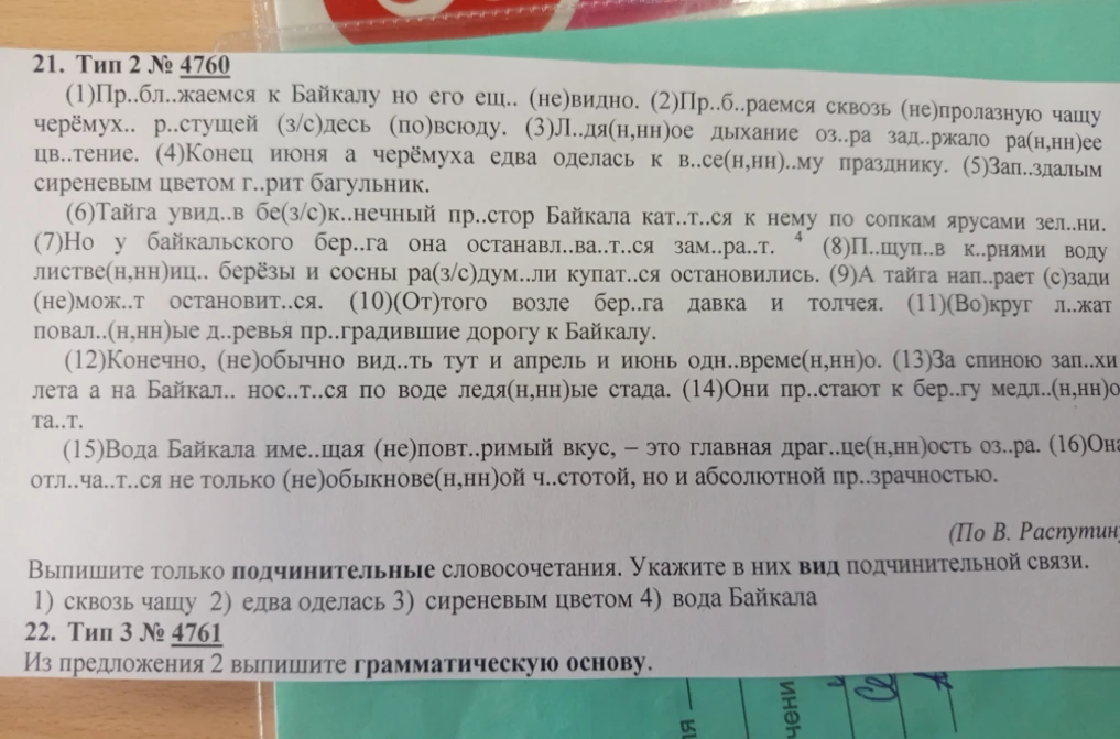 Вставь пропущенные буквы в тексте. Выпишите только подчинительные словосочетания. Укажите в них вид подчинительной связи. Из предложения 2 выпишите грамматическую основу.