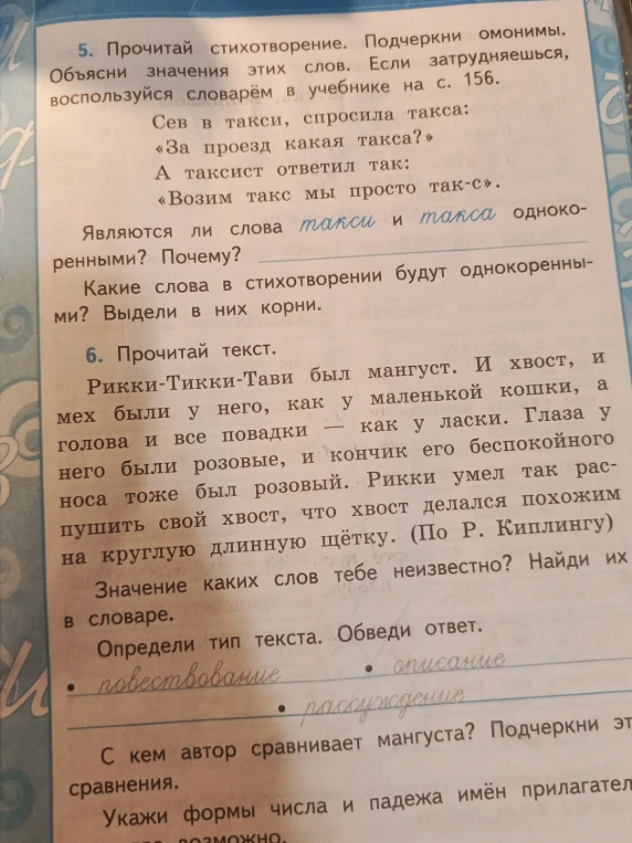 Прочитай стихотворение. Подчеркни омонимы. Объясни значения этих слов.