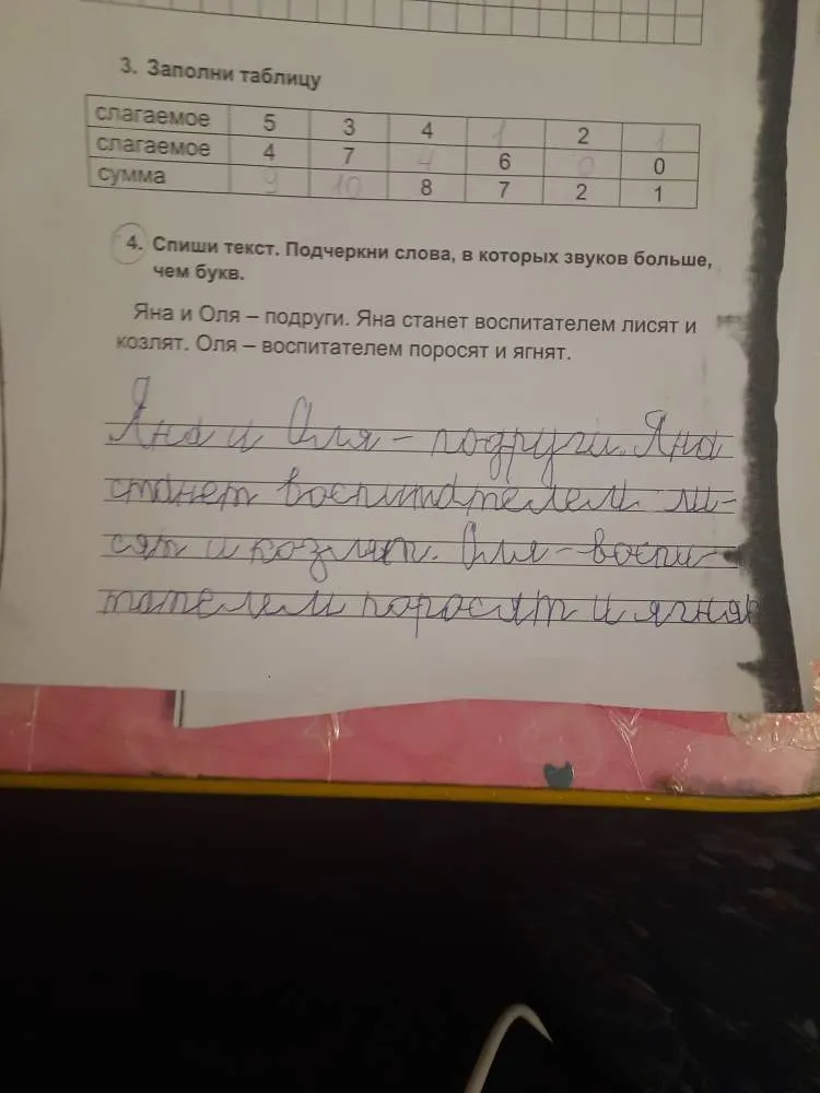 Заполните таблицу.