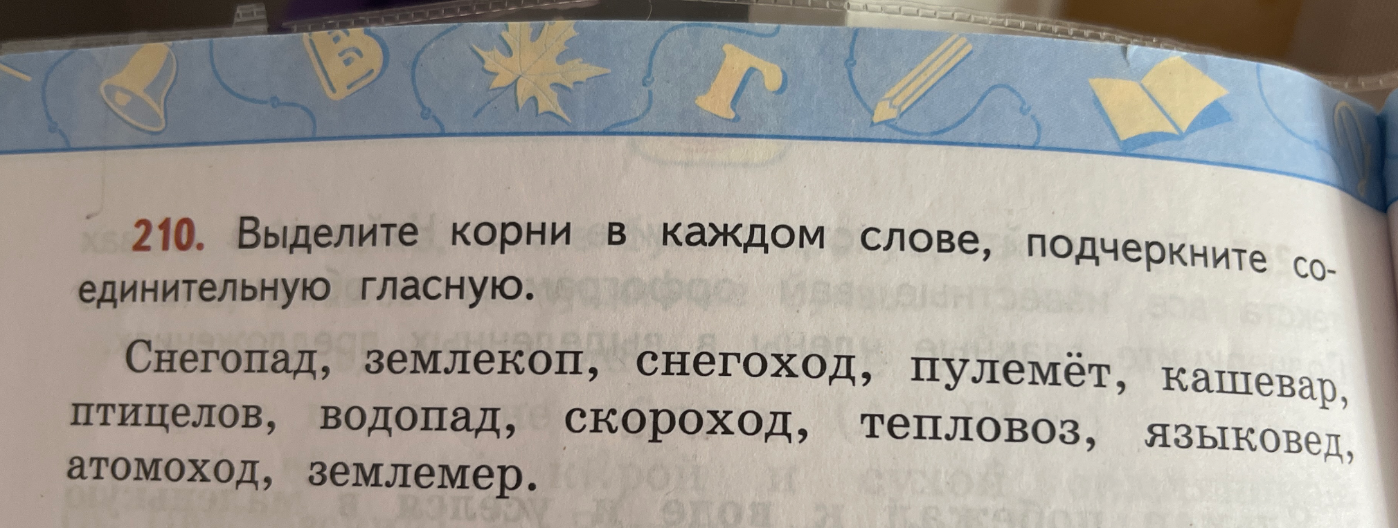 Выделите корни в каждом слове, подчеркните соединительную гласную.