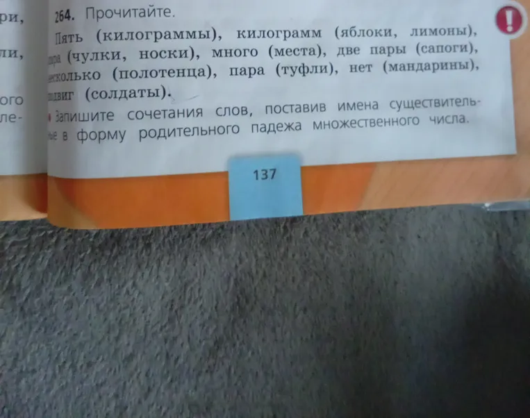 Прочитайте. Запишите сочетания слов, поставив имена существительные в форму родительного падежа множественного числа.