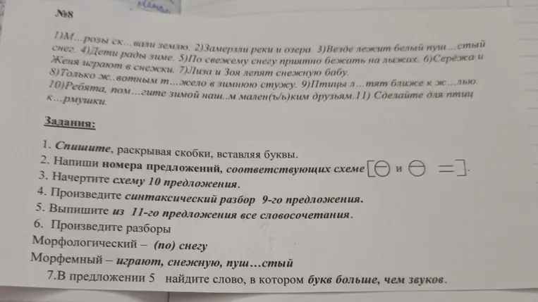 Спишите, раскрывая скобки, вставляя буквы.