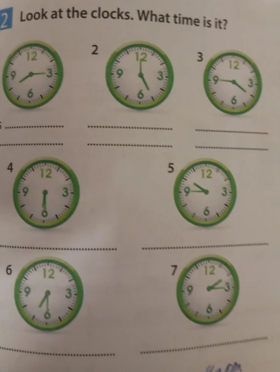 Look at the clocks. What time is it?