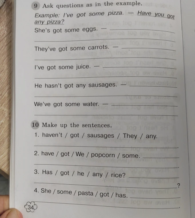 9 Ask questions as in the example. 10 Make up the sentences.