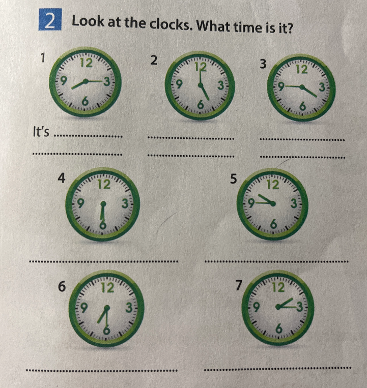 Look at the clocks. What time is it?
