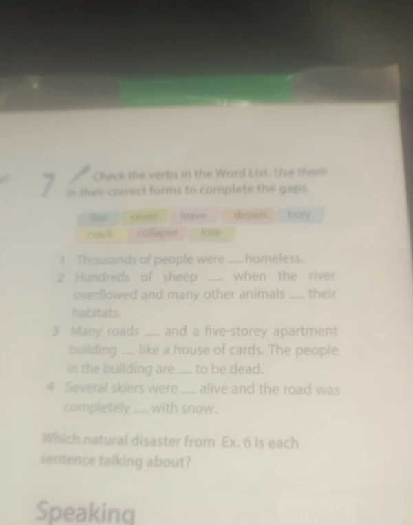 Check the verbs in the Word List. Use them in their correct forms to complete the gaps.