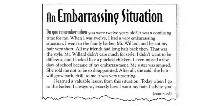 сократить текст "An Embarrassing Situation"