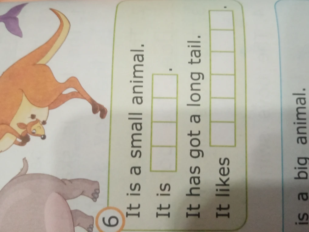 It is a small animal. It is [][][][]. It has got a long tail. It likes [][][][][][].