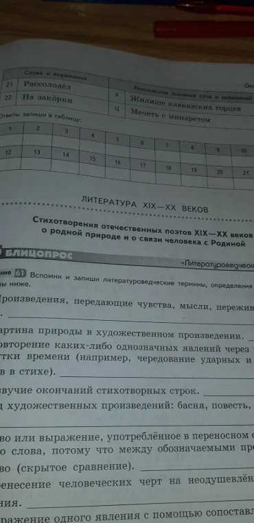 Вспомни и запиши литературоведческие термины, определения которых даны ниже.