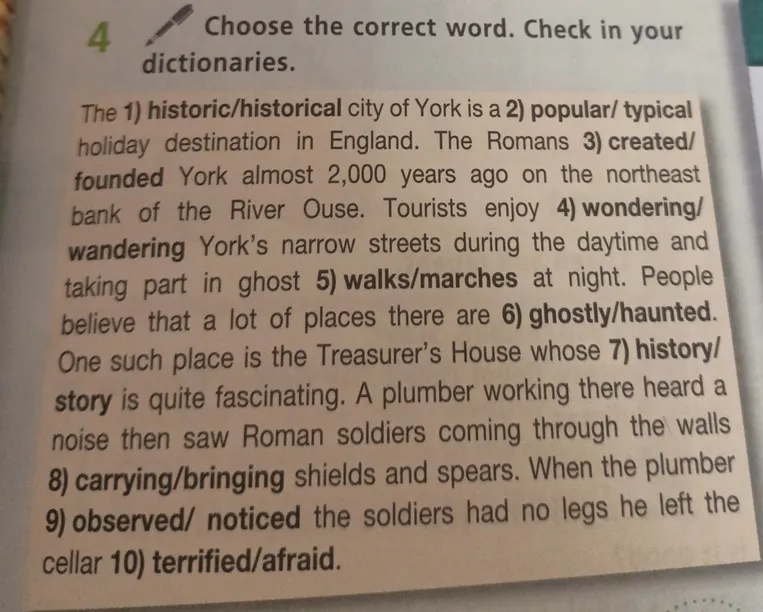 Choose the correct word. Check in your dictionaries.