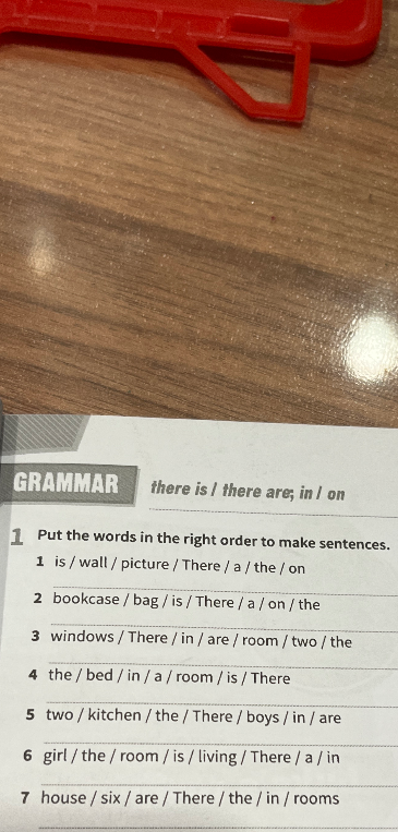Put the words in the right order to make sentences.