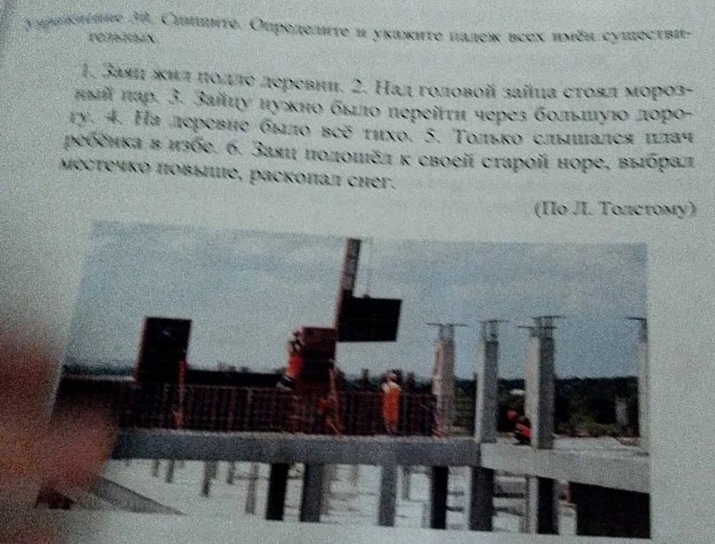 Спишите. Определите и укажите падеж всех имен существительных.