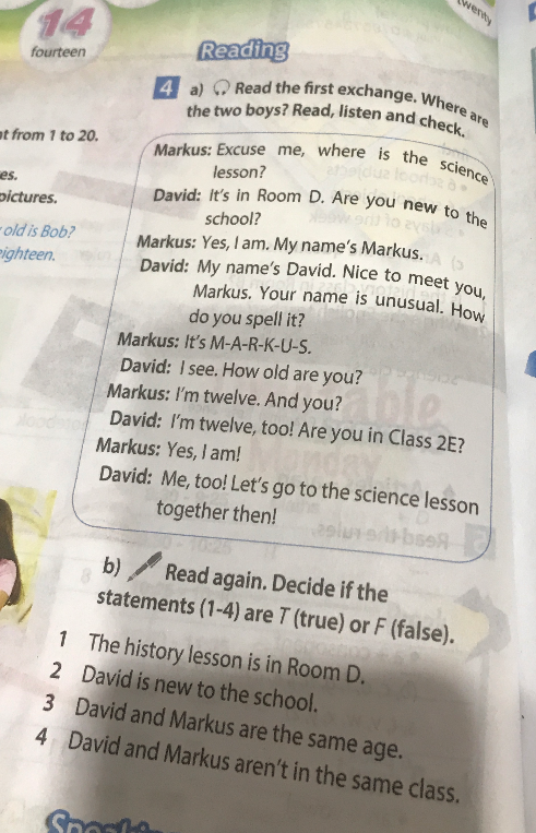 Read again. Decide if the statements (1-4) are T (true) or F (false).