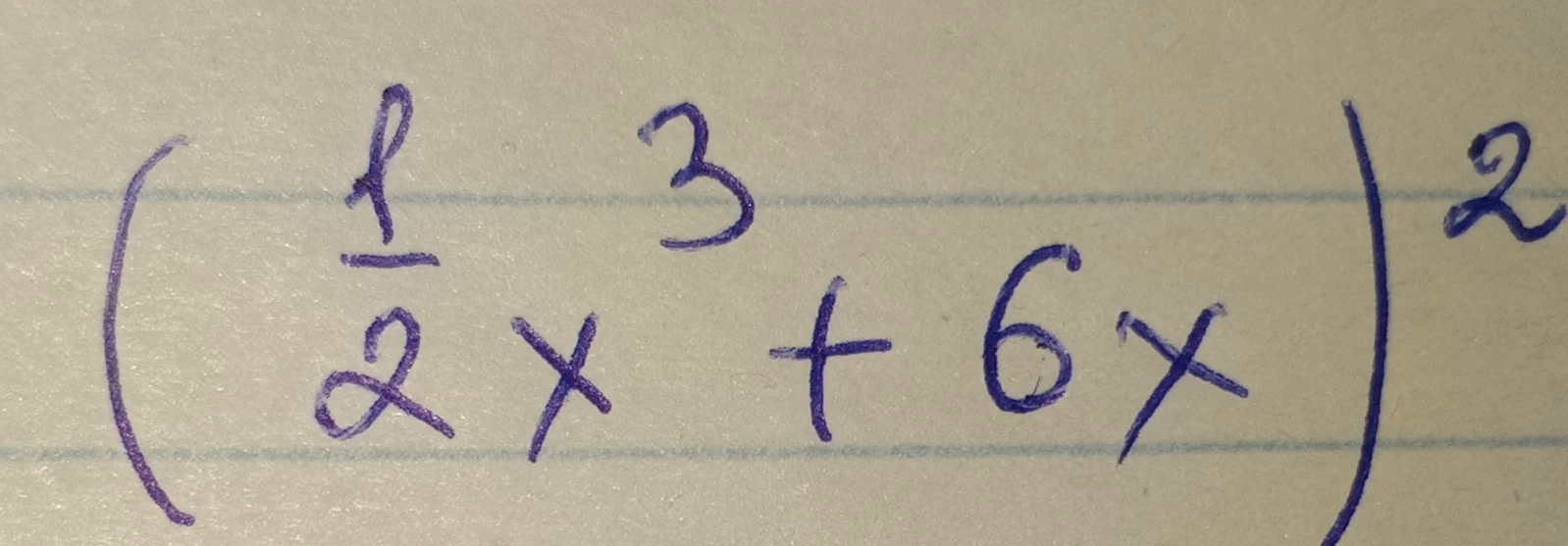 Возведите в квадрат выражение (1/2x^3 + 6x)^2