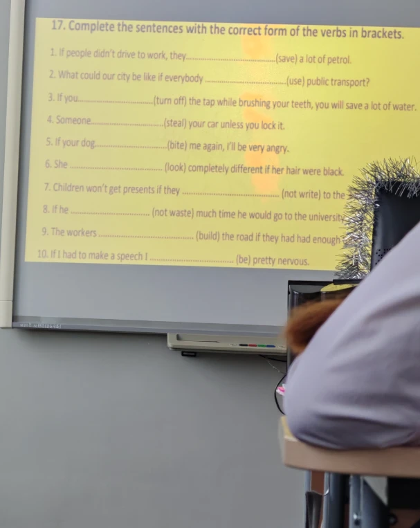 17. Complete the sentences with the correct form of the verbs in brackets.