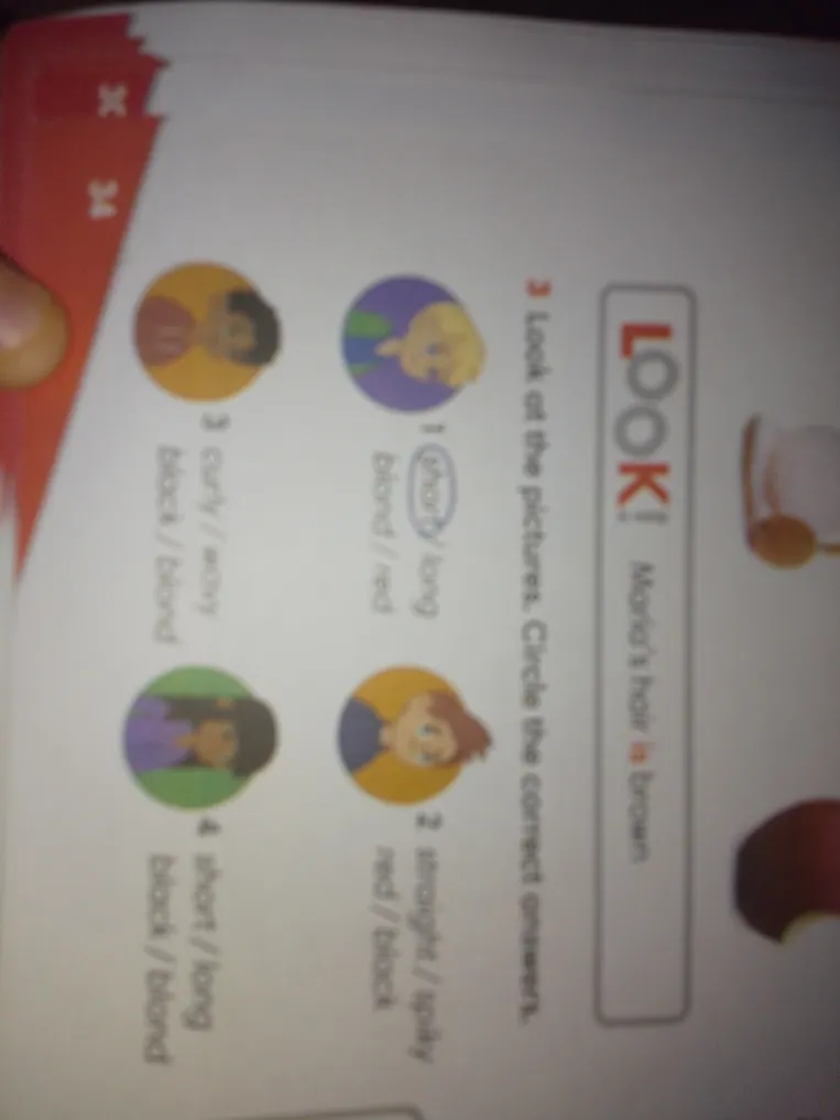 Look at the pictures. Circle the correct answers.