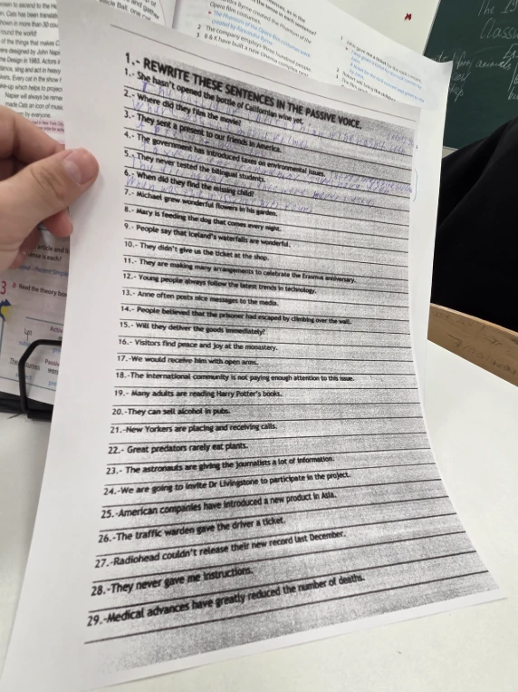 REWRITE THESE SENTENCES IN THE PASSIVE VOICE