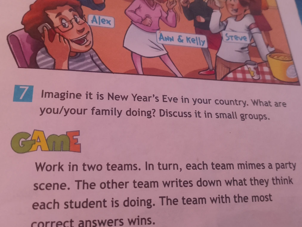 Imagine it is New Year's Eve in your country. What are you/your family doing?