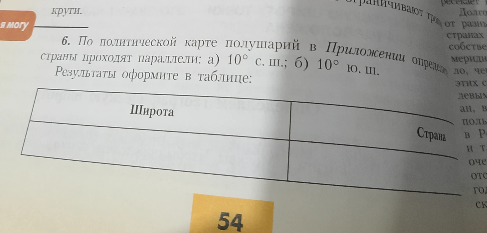 По политической карте полушарий в Приложении определите, через какие страны проходят параллели: а) 10° с. ш.; б) 10° ю. ш.