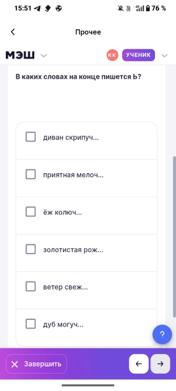 В каких словах на конце пишется Ь?