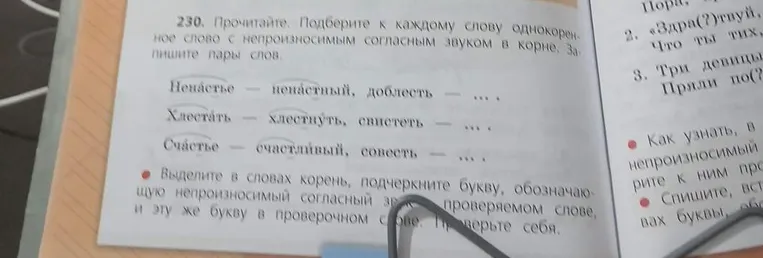 Прочитайте. Подберите к каждому слову однокоренное слово с непроизносимым согласным звуком в корне. Запишите пары слов.