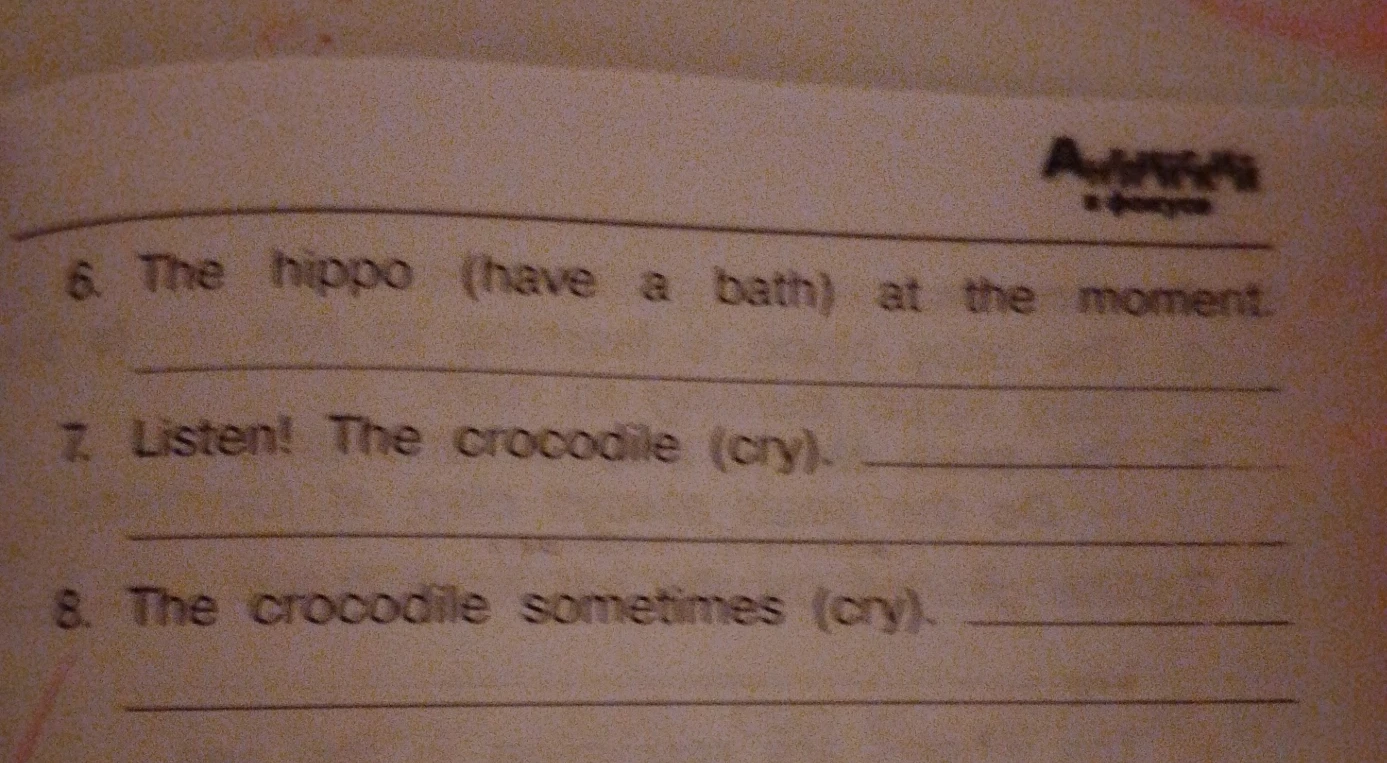 The hippo (have a bath) at the moment.