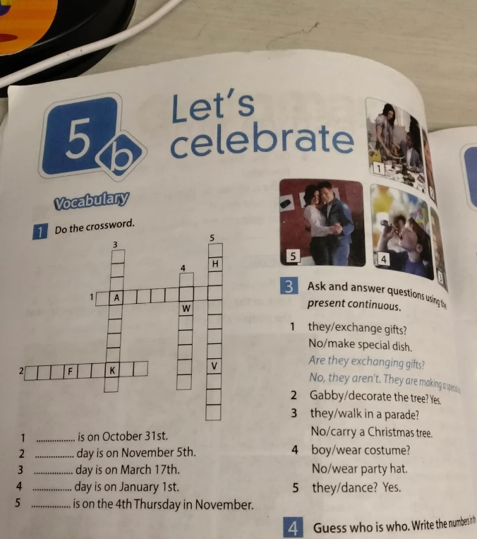 Do the crossword: 1. Halloween is on October 31st.