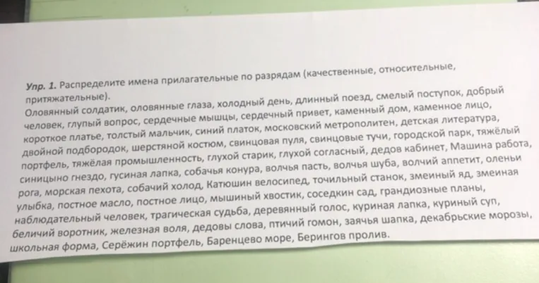 Распределите имена прилагательные по разрядам (качественные, относительные, притяжательные).